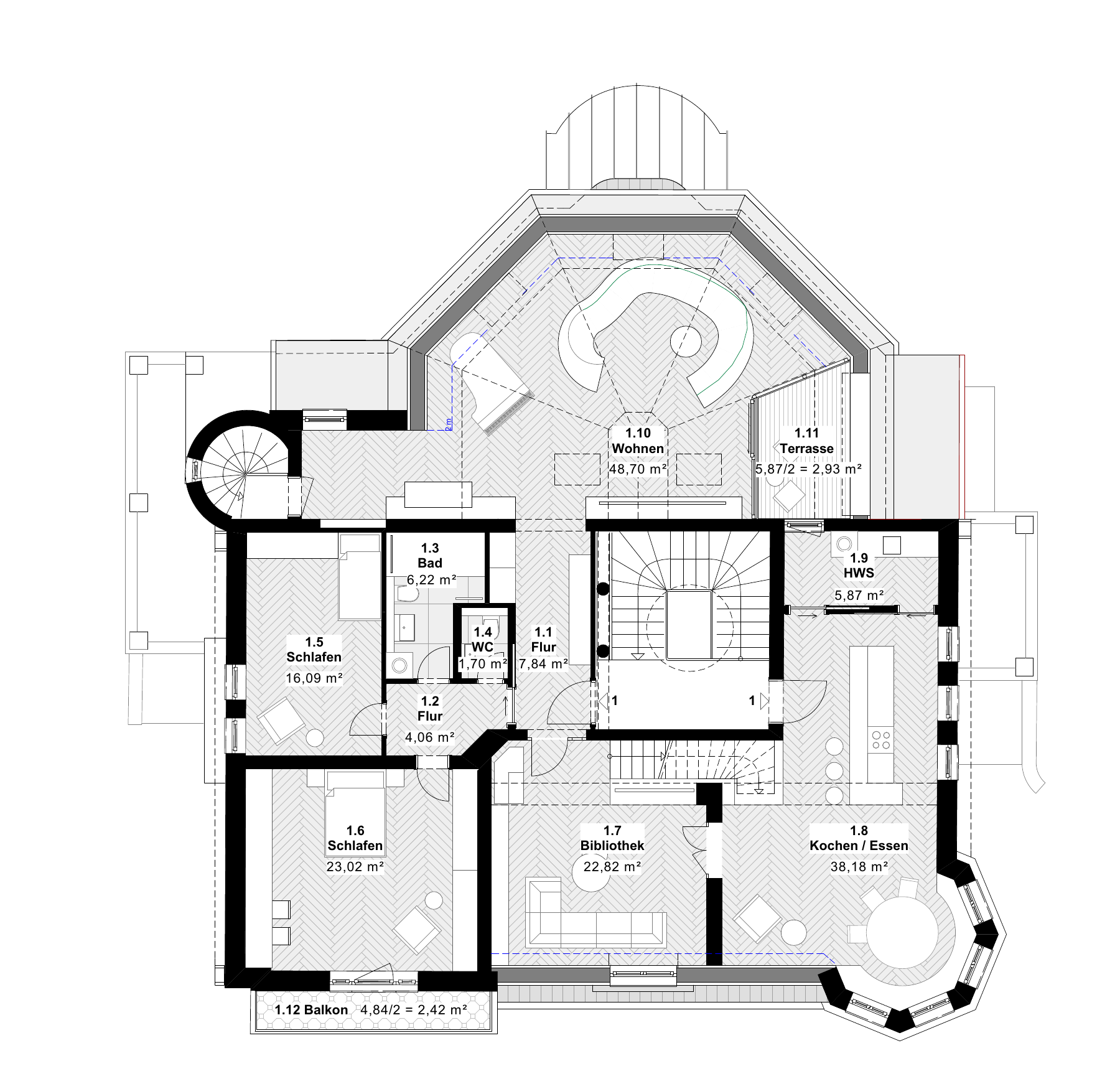 Grundriss DG 1 · Variante A